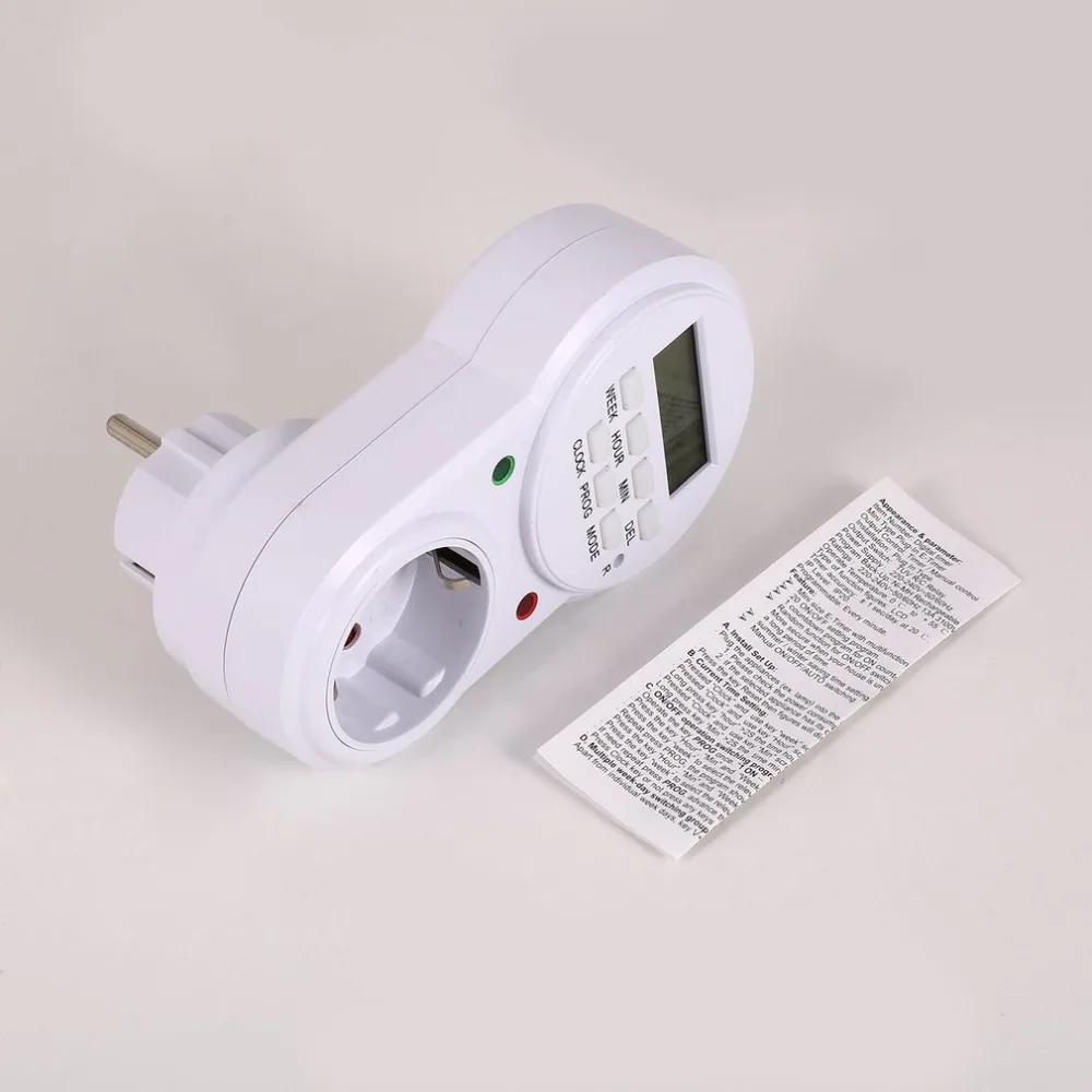 

Mini Digital LCD 230V 16A Timer Switch Socket Outlet Plug-in Time Countdown Energy Saving Programmable Electronic Controller