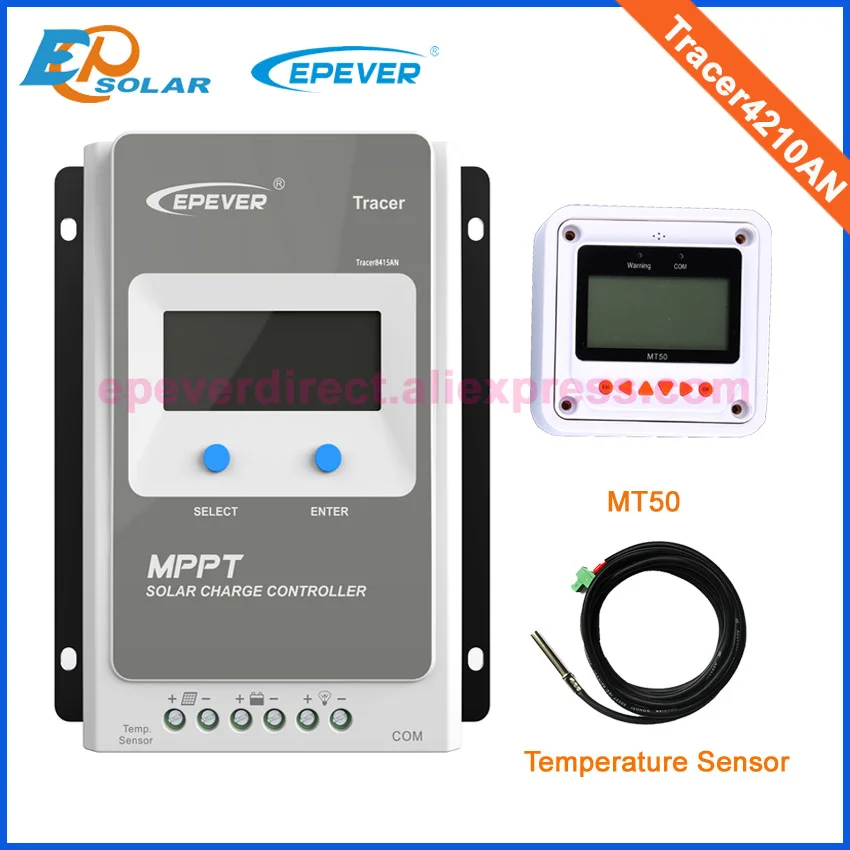 

12v 40A 40amp controller RPEVER tracer solar series Tracer4210AN lcd display with temperature sensor+MT50