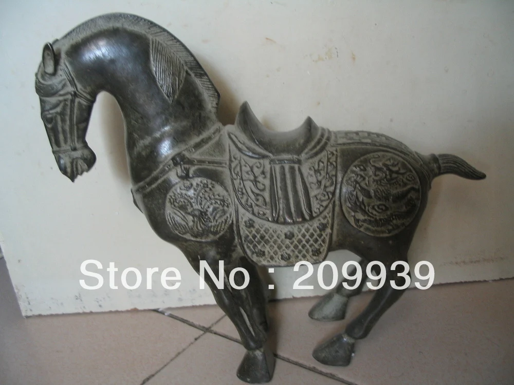 

00697 Collectibles Elegant Dragon Phoenix totem Chinese tang horse statue
