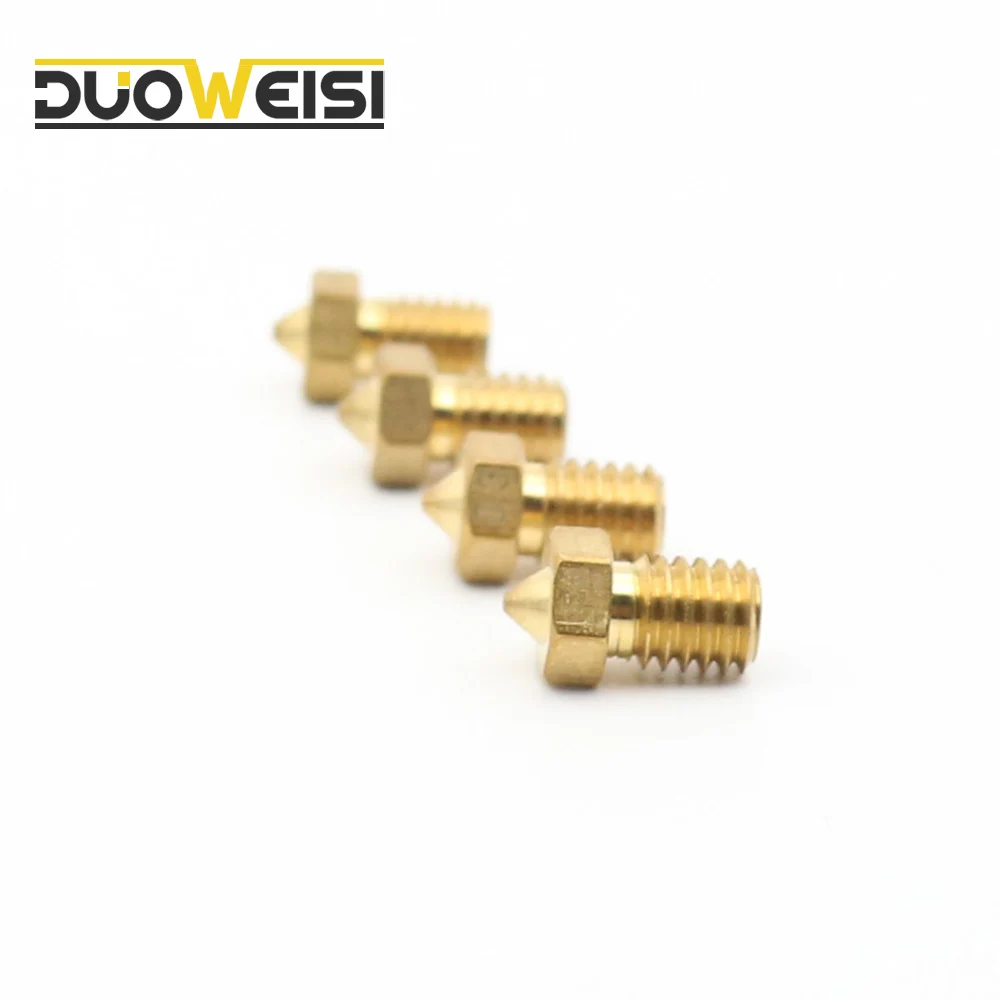 M6 3D Printer Brass Nozzle 0.2/0.3/0.4/0.5/0.6/0.8/1mm For E3D V6/V5 J-Head for 3mm Filamnet Extruder nozzles .WHOLESALE .