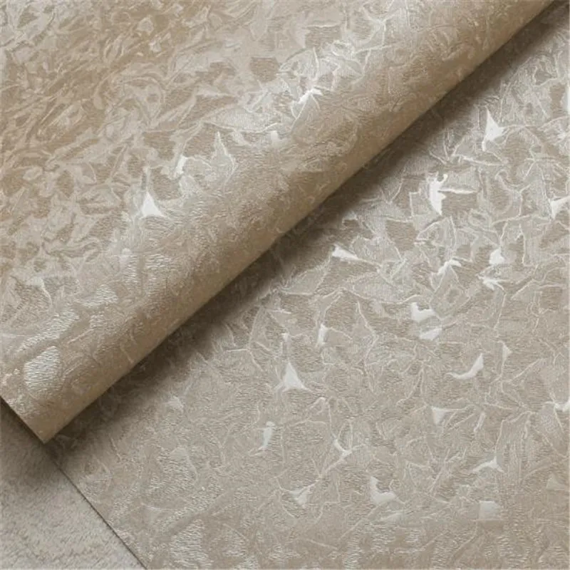 Modern Retro Embossed Wallpapers PVC Metal Wall Papers Rolls for Living Room Background Walls Paper Silvery Brown Home Decor