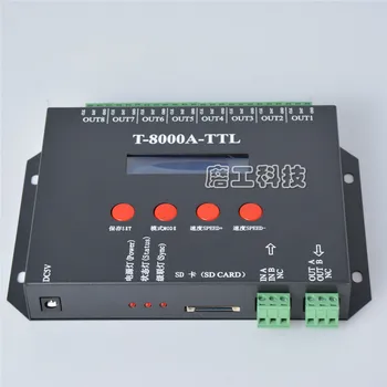 

DMX 512 Led Controller 8-Port SD Card Programmable DMX console computer programming off-line SPI signal DMX512 Decoder