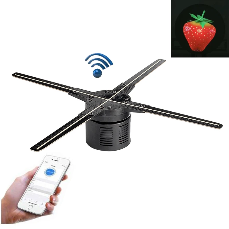 50CM WIFI 3D Hologram Projector Fan Four Axil Design Video Projector Advertising Light APP Control LED Holographic Display 50CM WIFI 3D Hologram Projector Fan Four Axil Design Video Projector Advertising Light APP Control LED Holographic Display