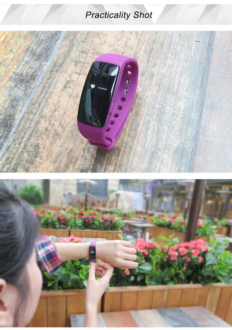 Makibes ID107 Smart Bracelet BT4.0 Heart Rate Monitor Smartband Pulse Sports Fitness Tracker for Android iOS 9