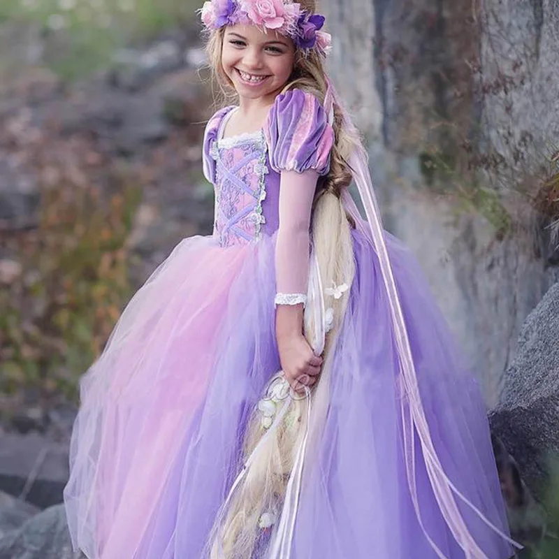 

New Baby Girls Cartoon Role Dresses Children Cosplay Princess Dress Kids Fancy Party Halloween Costume Clothes 4 6 8 10 Years