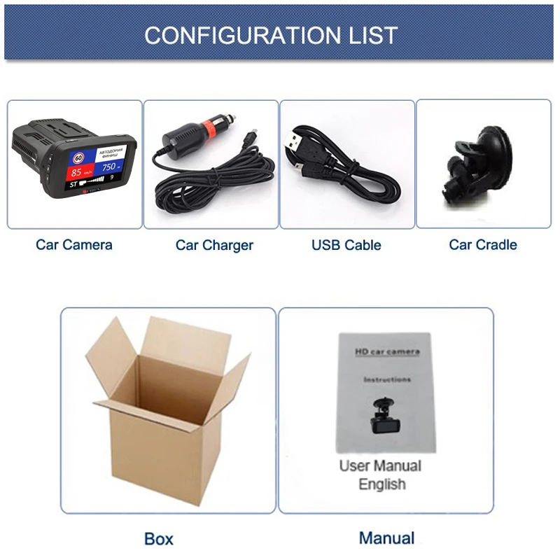 QUIDUX Russian Radar Detector GPS 3 in 1 Car DVR LDWS Full HD 1080P Video Camera Recorder Speedcam 1296P Dashcam Radar detect