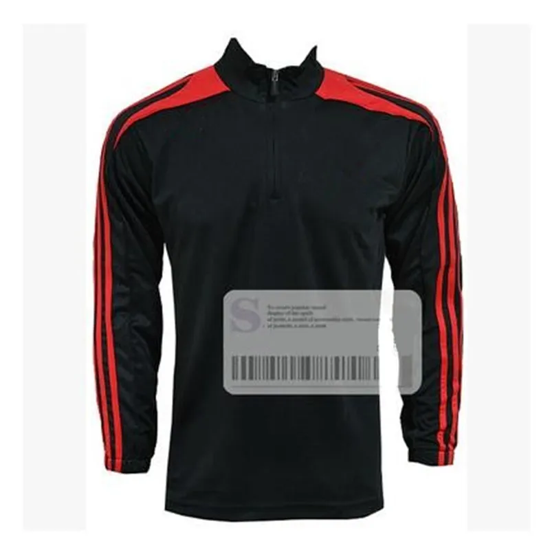 Брендовая детская и взрослая мужская футбольная тренировочная футболка для бега, фитнеса, спорта, уличная спортивная одежда - Цвет: black red