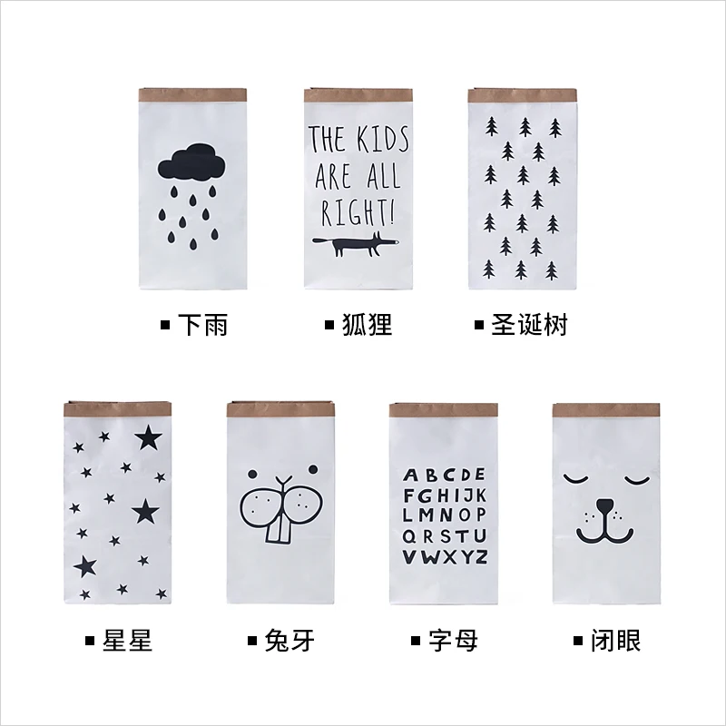 قماش حقيبة تخزين كبيرة الكرتون الثقيلة كرافت ورقة حقيبة منظم حقيبة أنماط الأطفال غرفة الغسيل الحقيبة للطفل لعبة الملابس