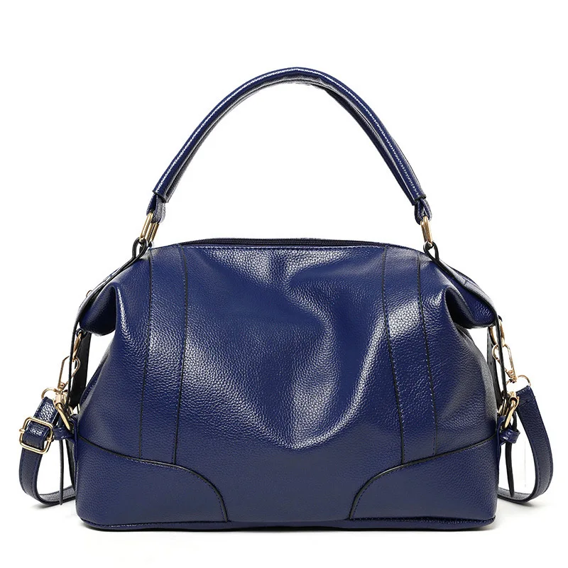 Herald модная женская сумка, Большая вместительная сумка, качественная женская мягкая кожаная сумка на плечо, Офисная Женская сумка-хобо, сумка через плечо - Цвет: Blue