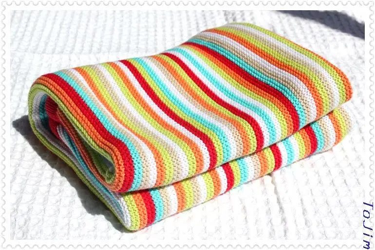 Download Cotton infant blankets crochet and knitted six color rainbow baby blanket cotton knit blanket ...