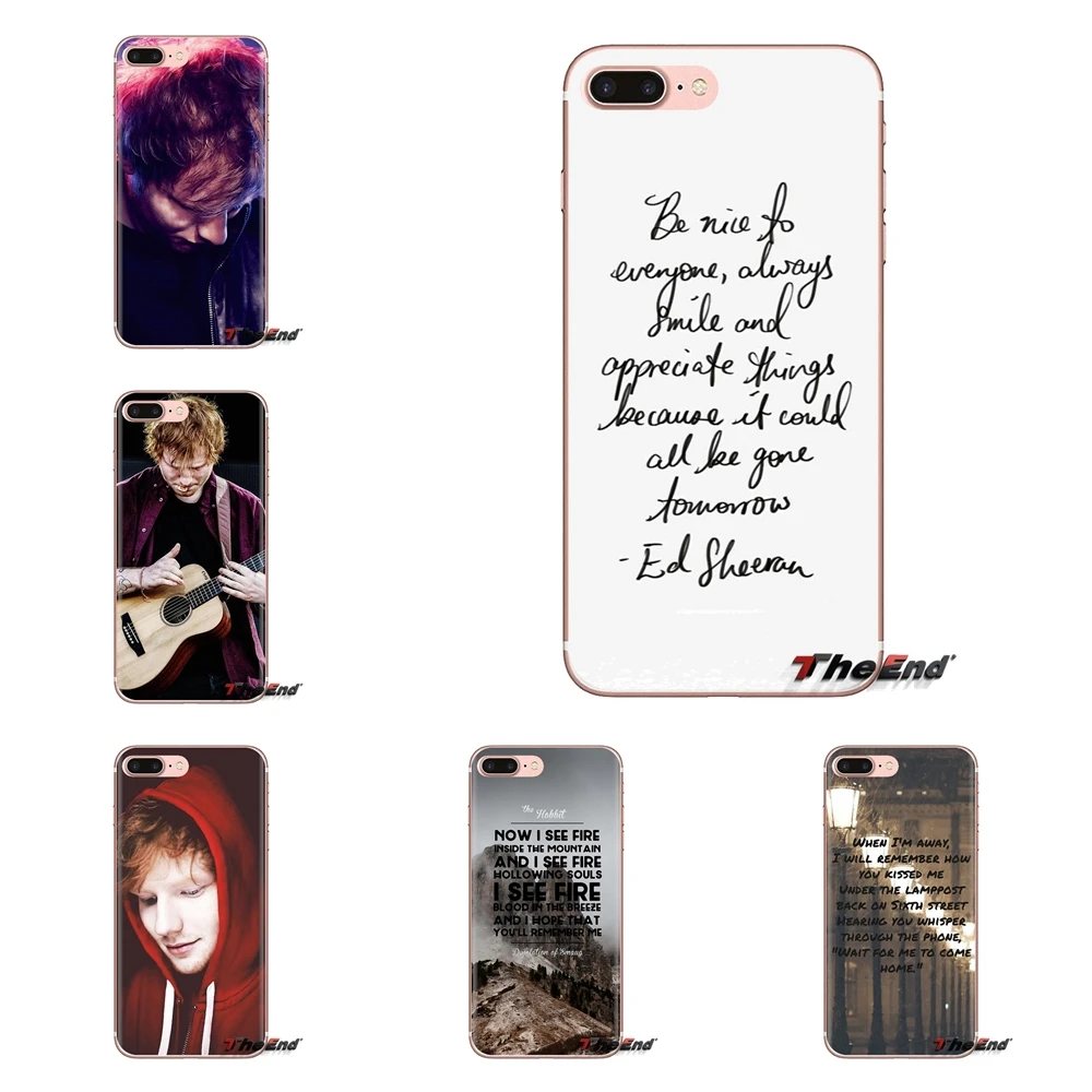 

For Samsung Galaxy S3 S4 S5 Mini S6 S7 Edge S8 S9 S10 Plus Note 3 4 5 8 9 TPU Transparent Bag Case Famous Singer Star Ed Sheeran