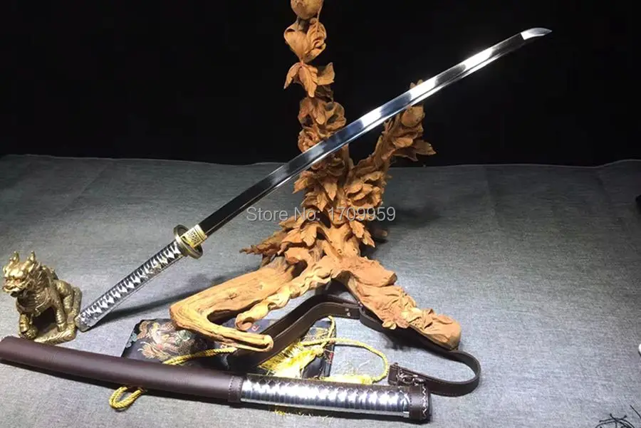 Боевой готов высокий клинок из марганцевой стали резкость для резки бамбукового металла ремесло Полный Тан японского самурая Катана настоящая меч