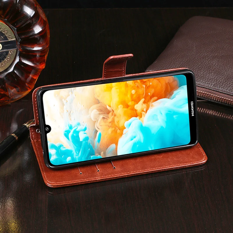 لهواوي Y5 2019 حالة محفظة قلابة الأعمال جلدية كوكه الهاتف حافظة لهاتف Huawei Y5 2019 غطاء Fundas الملحقات