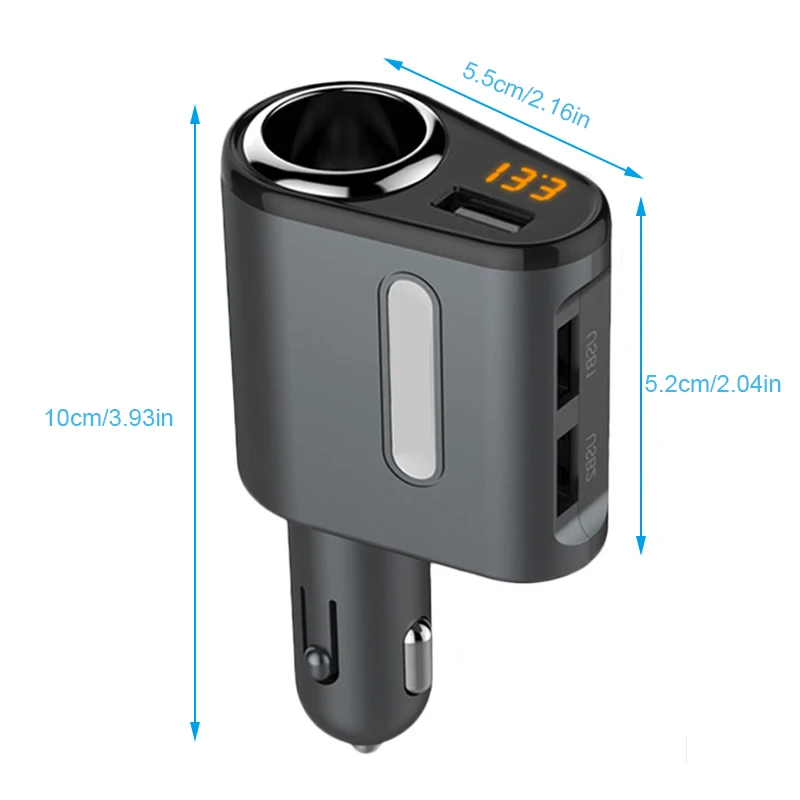 Cunymagos Quick Charge 5V 3.1A 3 Ports USB Car Charger For iPhone Samsung 12V-24V Car Cigarette Lighter Socket Adapter Charger (8)