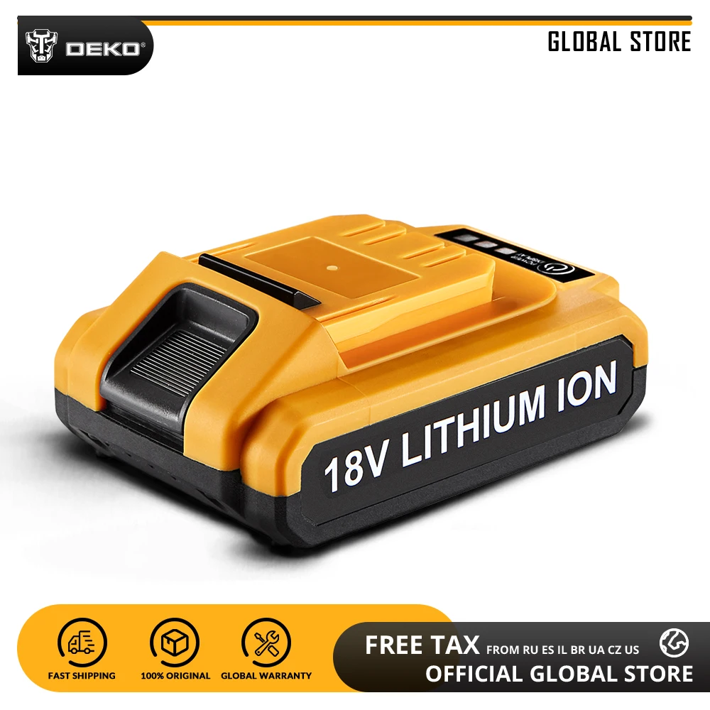 DEKO batterie Lithium Ion 18V 1500mAh, pour perceuse sans fil GCD18DU2, Pack de batterie