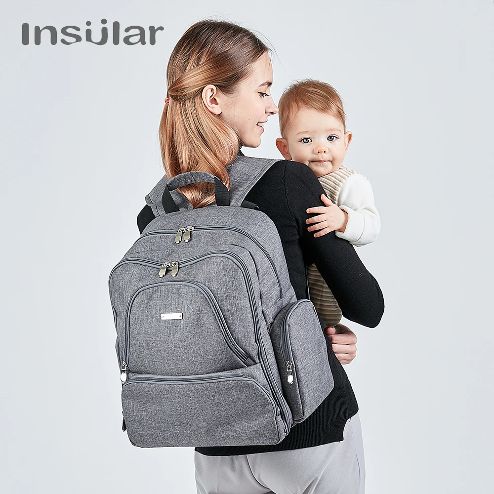 

Insular French design multifunctional high-capacity shoulders mummy bag waterproof nylon mother-to-child out backpacks