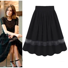 Stylish Sexy Womens Retro Organza Bubble Skirt High Waist Pleated Tutu Knee Length Shirt