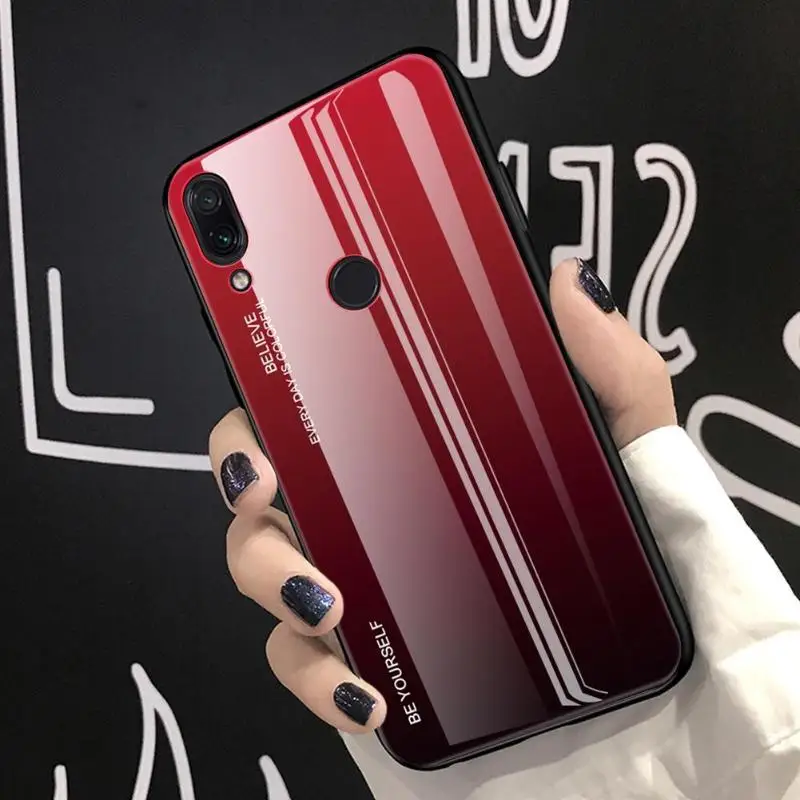 Чехол из закаленного стекла с градиентом для мобильного телефона Redmi Note7