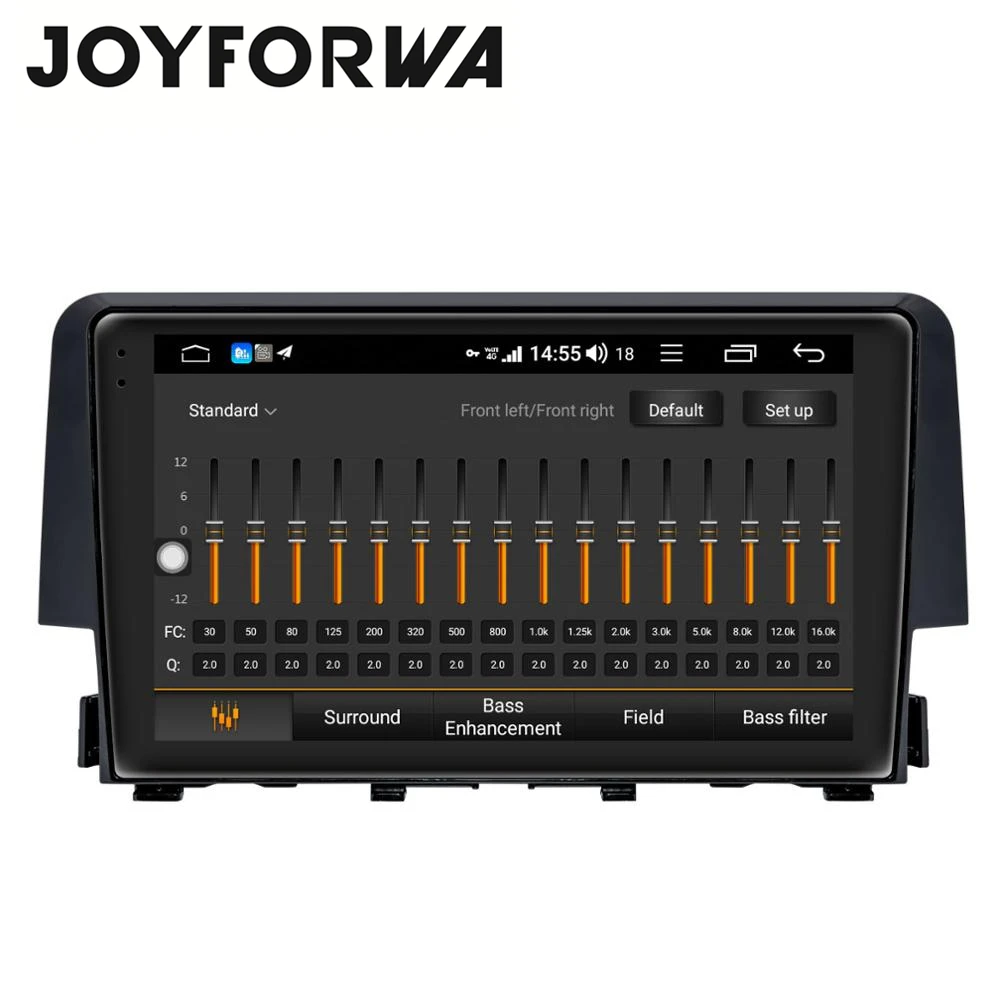 Sale DSP 9" Android 8.1 Car Multimedia Radio for Honda Civic 2016-2018 GPS Mirror Link Subwoofer Stereo WiFi 4G SIM DVR OBD DAB AUX 4