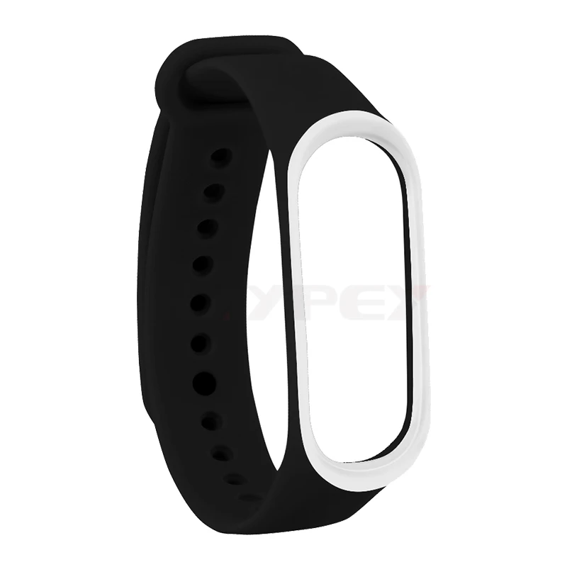 Цветной браслет mi Band 3 4, силиконовый ремешок, двойной цвет, сменный ремешок для часов для оригинальной Xiaomi mi, ремешок 3 4 - Цвет: Black White