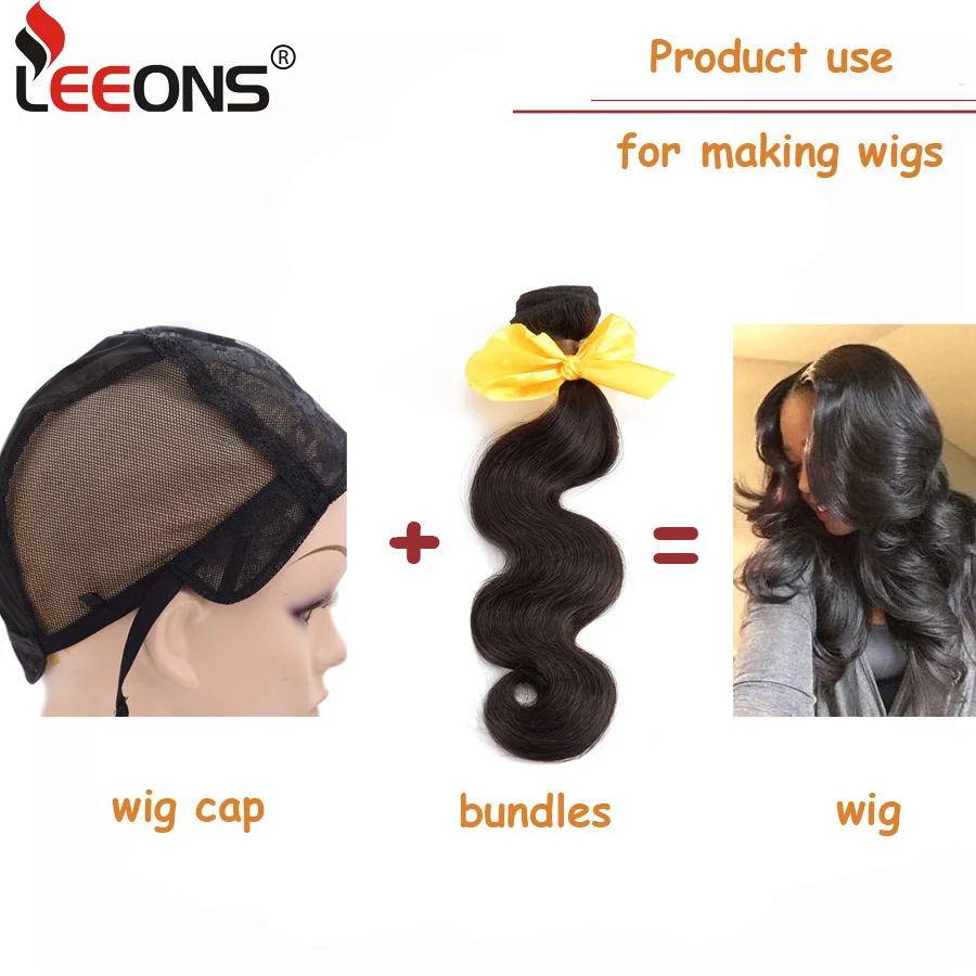Leeons большой парик кепки s для изготовления Искусственные парики ткачество кепки с регулируемым ремешком Парик Инструменты S/M/L/XL 1 шт