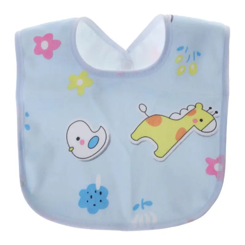 

2pcs Baby Bib Waterproof Cartoon Cute Buckle Bandana Burp Saliva Towel
