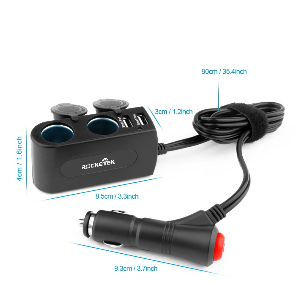 Rocketek Мульти usb Автомобильное зарядное устройство smart ic 2 USB 3.1A автомобильный