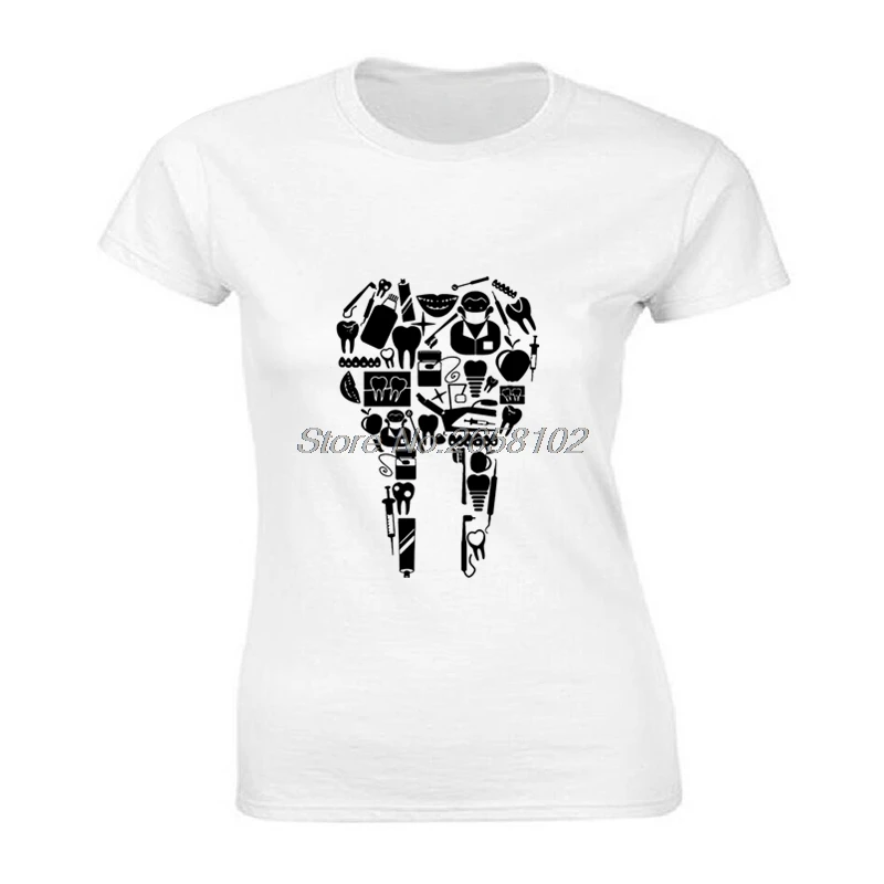 

Funny Tooth Teeth Dentist Print T-shirt Summer women Cotton Short Sleeve T Shirt Casual girl Hip Hop Tees Harajuku Streetwear