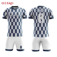 Дешевые Сублимированный Лучшая команда синий и твердого белого футболл Футбол форма для женщин