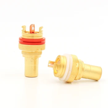 

100pcs /lot High Performance Audio RCA Gold Sockets CMC-805-2.5F rca female plug Copper plated Without logo