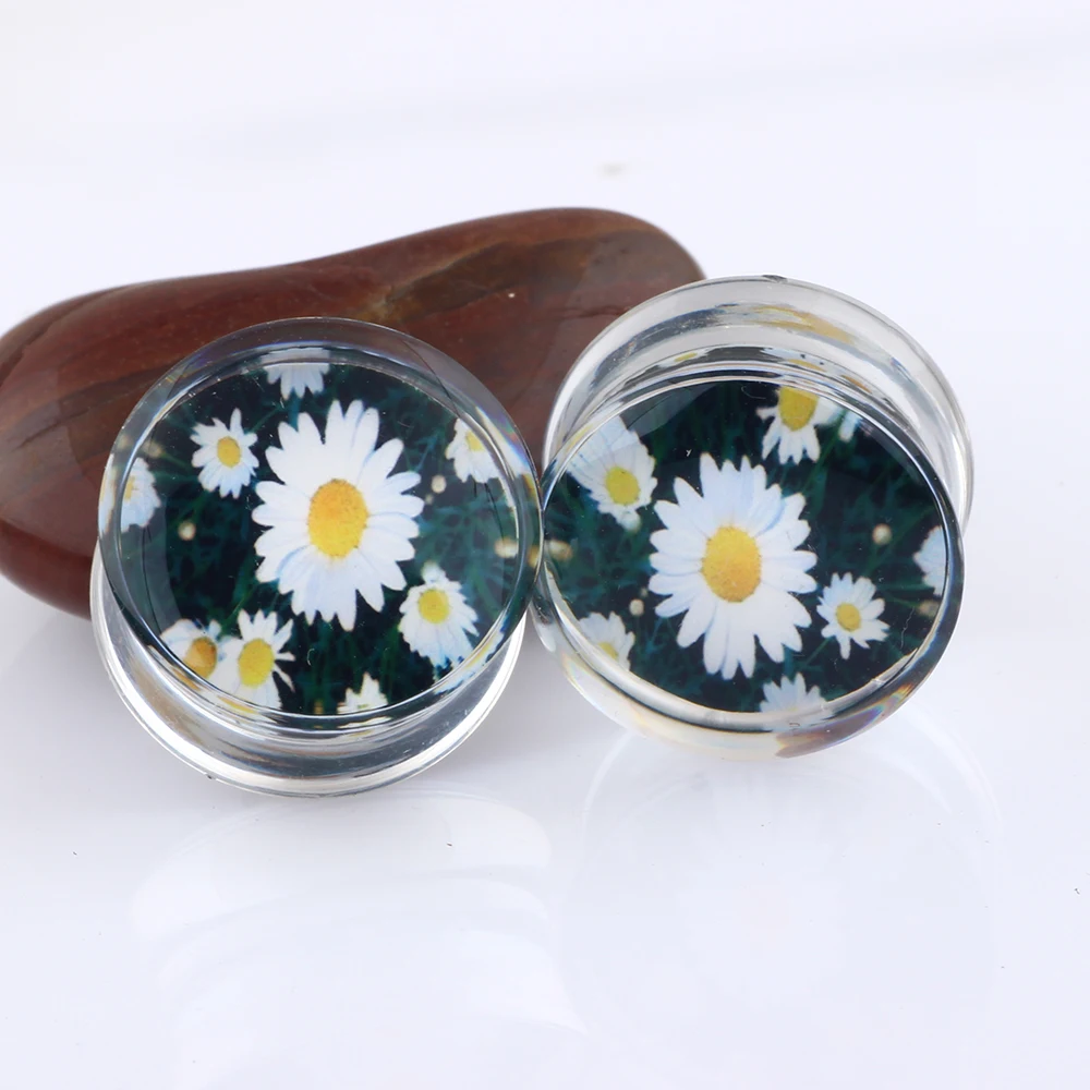 JUNLOWPY UV Acrylic Flared Wholesale Body Jewelry Ear Plugs Flesh Tunnel Expander Tragus Helix Cartilage Earring Gauges Piercing