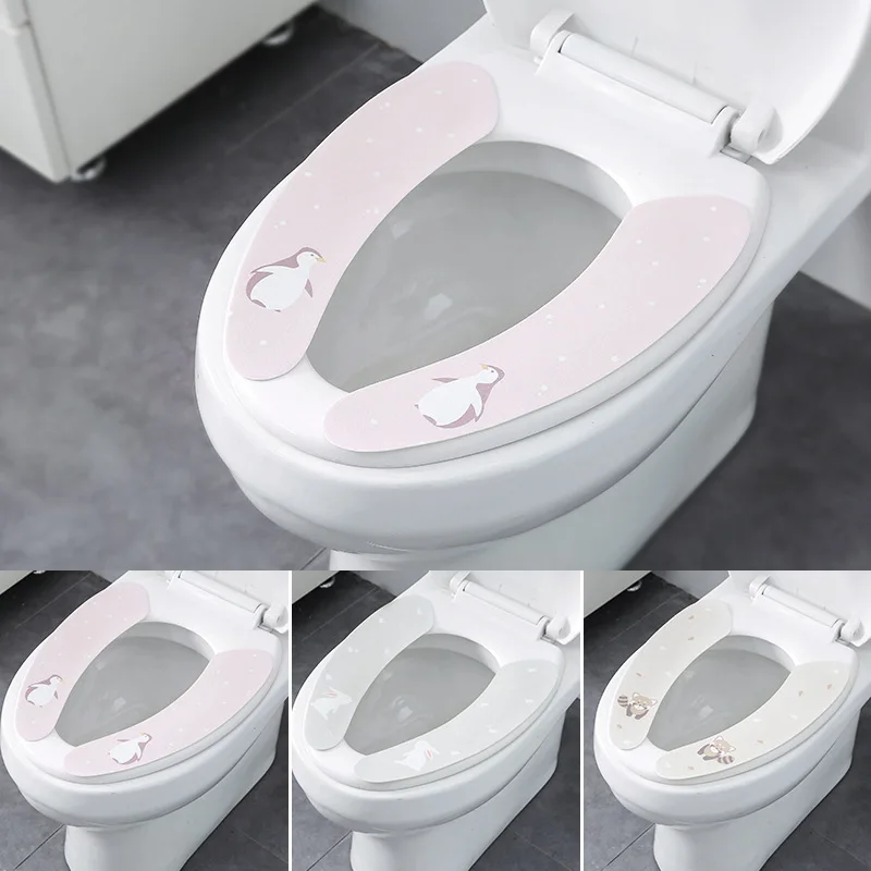 

luluhut 1 pair toilet pad winter warm toilet mat washroom resuable toilet seat cover pad household washable toilet seat pad