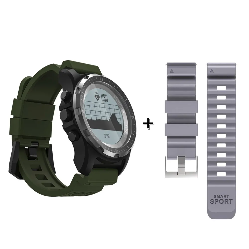 1 год гарантии Makibes BR2 мужские GPS S966 спортивные часы Bluetooth Пешие прогулки Спидометр ЭКГ HR мульти-Спорт Фитнес Трекер Смарт часы - Цвет: green add gray