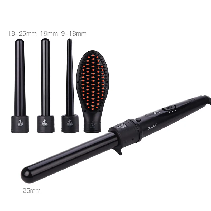 Professional Interchangeable Barrels Hair Curler 5in1 Curling Iron Set