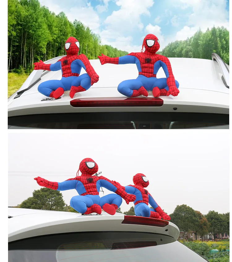 Креативное украшение на крышу автомобиля кукла Человек-паук Бэтмен Супермен автомобиль-Стайлинг размер высота 25 см не повредить краску