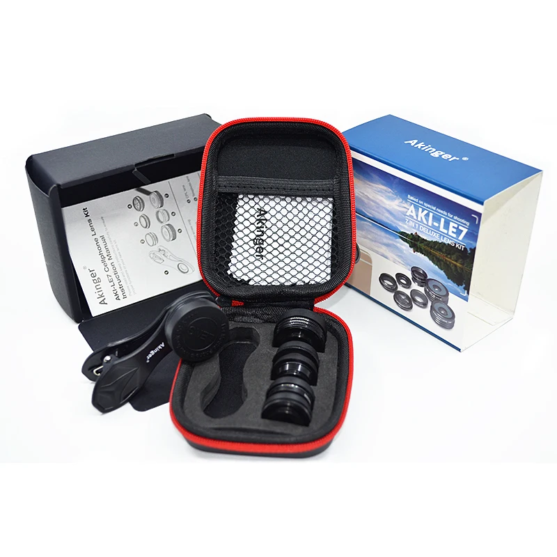 Akinger Camera Lens in mobile phone lens Kit 7in1 Fisheye Wide Angle