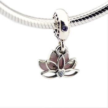 

Fits Pandora Bracelet Lotus Silver Dangle Beads Charm Original 100% 925 Sterling Silver Beads for DIY Jewelry Making Kralen