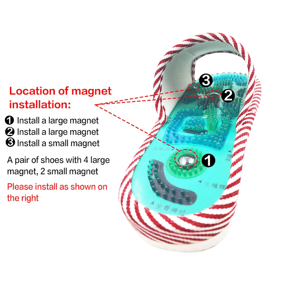 Beurha Рефлексология стопы акупунктурные тапочки массаж способствует циркуляции крови Расслабление магнит Здоровье Уход на ногами обувь облегчение боли
