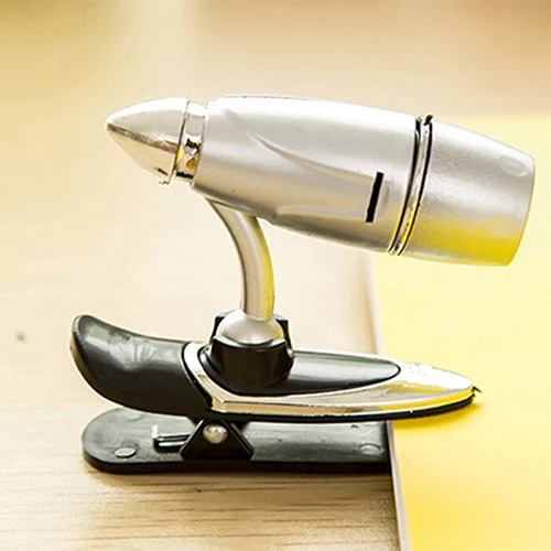 Adjustable ight LED Bullet Clip On Book Reading Spot Light Lamp Portable Travel L
