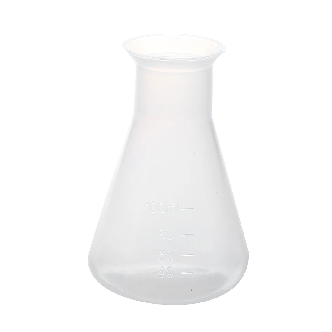

New 100ml Clear White Plastic Laboratory Chemical Conical Flask Storage Bottle