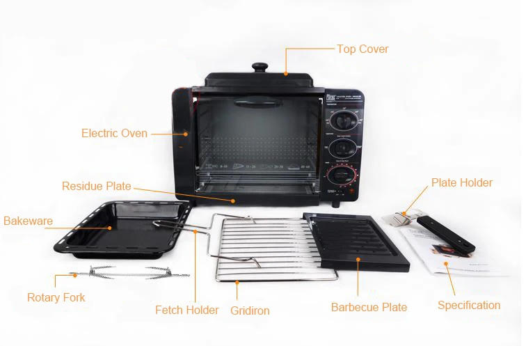 

Multifunction Pizza Baking Machine Electric Oven Household Roaster Cake/Chicken/Fish Roasting Macine NS-110V