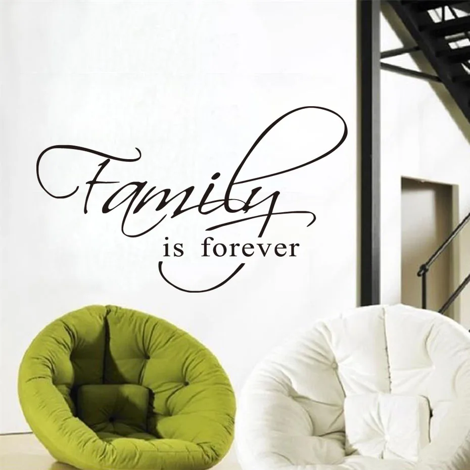 

DCTOP Family Is Forever Wall Art Decal Quote Words Lettering Decor Sticker Wall Decals Home Decor Room Decoration