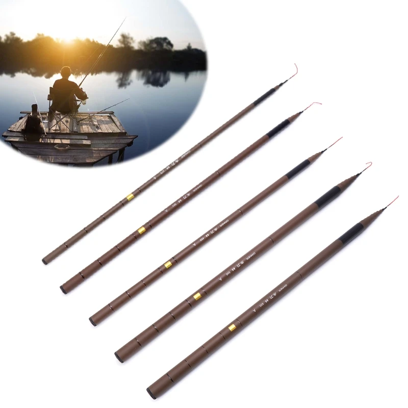 OOTDTY Hot Sale Fishing Rod Ultralight Pole Super Hard Telescopic Carbon Fiber 2.7-6.3m | Спорт и развлечения