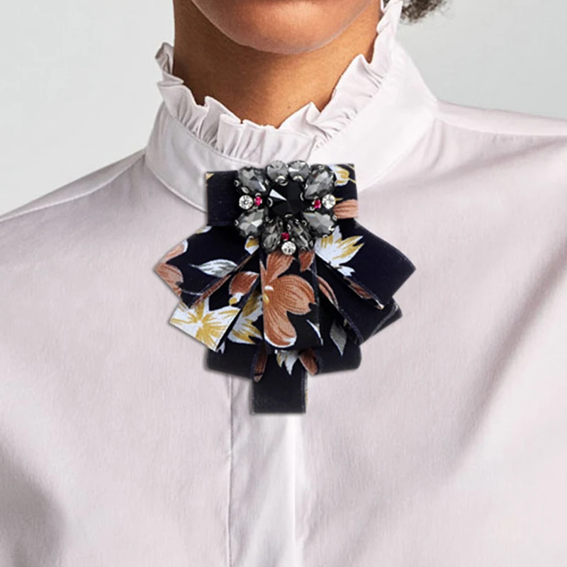 

ZHINI Romantic Bow Brooches Fabric Bowknot Vintage Collar Pins Corsage Shirt Tie Cravat Wedding Brooch Women Jewelry Wholesale