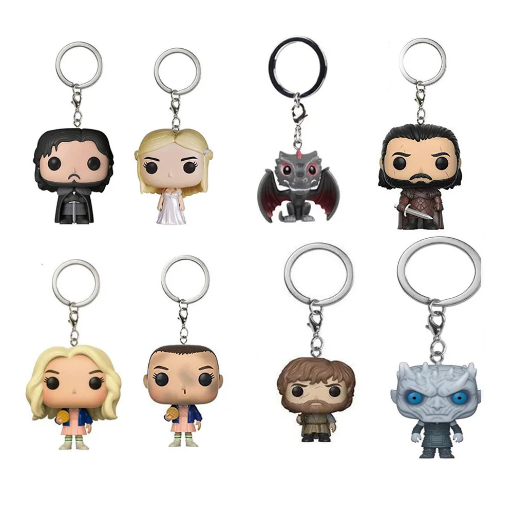 

Game of Thrones Rick and Morty Stranger Things Walking dead Keychain Figure Collection Model Toys Key Chain Toys with Retail Box