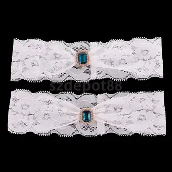 

2pcs Wedding Bridal Lace Crystal Leg Garter Thigh Ring for Wedding Party