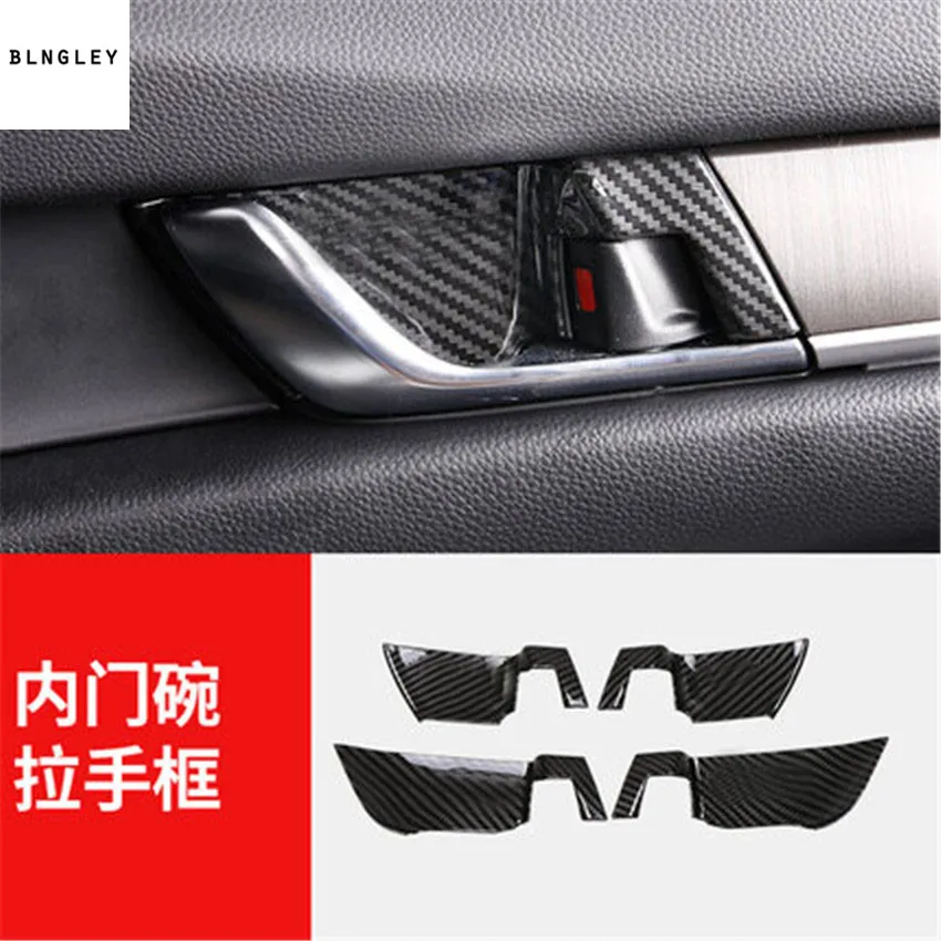 

4pcs/lot ABS carbon fiber grain Interior door shake handshandle bowl decoration cover for 2018 Honda Accord MK10