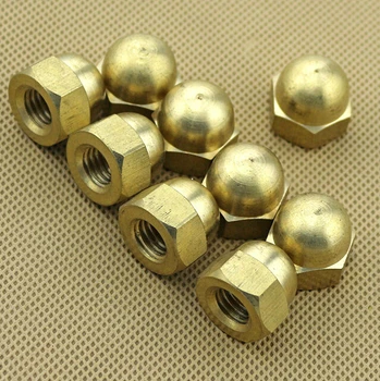 

M5 Brass Plated HEX CAP NUT Metric Replacement Tattoo Machine Part 50pcs/lot