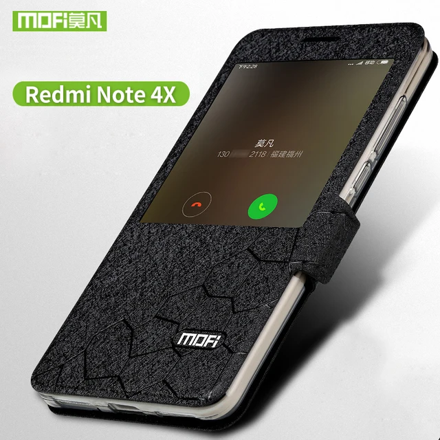 Cheap Xiaomi Redmi Note 4X Case flip leather redmi note4x case Silicon TPU back cover MOFi Original Xiaomi Redmi Note4X case hard capa