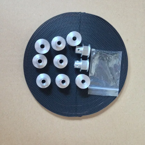 5 M cinto gt2 extremidade aberta, 5 pcs 760mm cinto gt2 em circuito fechado e 10 pcs gt2 polia 20 dentes, Pacote de 5mm e furo do parafuso de ajuste